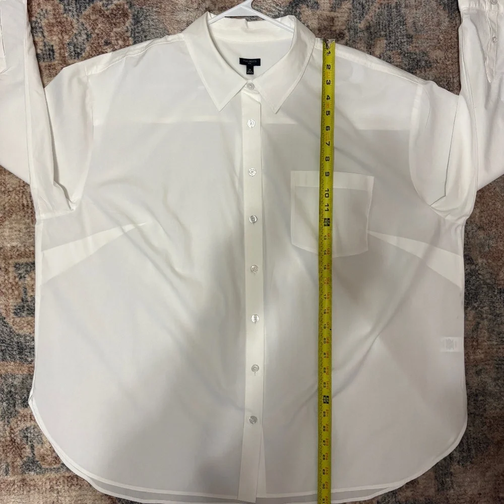 Talbots Women's Plus Classic White Button-Front Boyfriend Shirt Top Blouse 3X - Picture 8 of 9